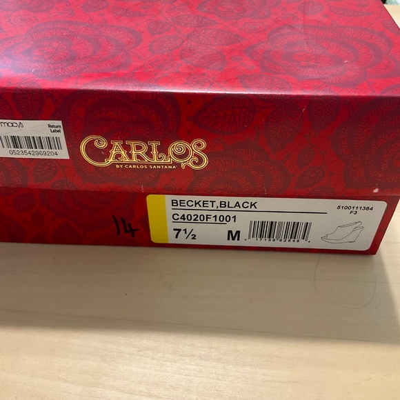 Carlos Santana Black Suede  wedges platform sandals size 7.5 - Picture 6 of 6